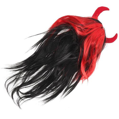 3Pièces Perruques Halloween Longues Cornes Pour