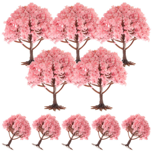 50Pièces Mini Arbres Simulés Roses Pour Déco Élégante