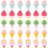 90Pièces Punaises Forme Glace Couleurs Variées 1