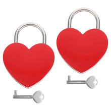 4Sets Rood Sleutel Slot Hartvorm Mini Liefdesslot Voor Reis