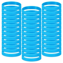 100 Pcs Bracelets en Caoutchouc de Couleur Unie Bracelet en Silicone Sport éLastique en Caoutchouc en Vrac Bracelets pour Adultes (Bleu Ciel)