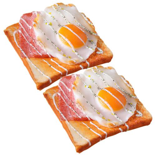 6Stk Simulation Toastbrot PU Material Lichtbraun Für