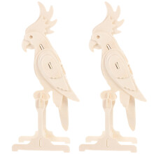 6Pièces Jouet Puzzle 3D Bois Animaux Décor Khaki Pour Enfants