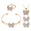 3Sets Schmuck Set Damen Kette Armband Ohrringe Ring Bunt 1