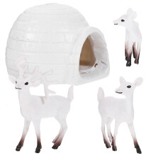 5Ensembles Décorations Miniatures Cerfs Polaires En Plastique