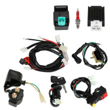 Pit Bike Wiring Harness Electric Start for 50cc 70cc 90cc 110cc 4-Stroke Engine TaoTao SSR 70 X-Pro 4 Wheelers Parts