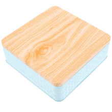 2Pièces Boîtes Rangement Biscuits En Métal Bois Bleu Ciel Étanches