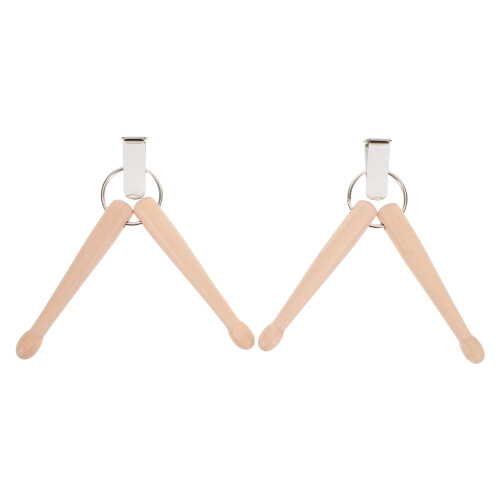 8Pcs Compact Wood Drumstick Key Holder Beige Mini Percussion Keychain