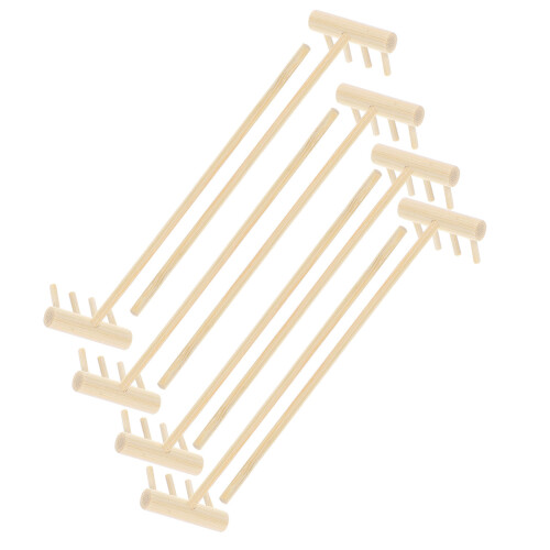 16Pièces Râteaux Mini Zen Bambou Beige Pour