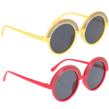 8Paires Lunettes Colorées Décoratives Verres Plastique Amusants