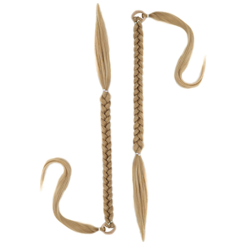 Artibetter 8Pcs Long Golden Braided Ponytail Hair Extensions Lightweight And Soft