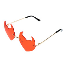 2Paare Rote Rimless Herz Sonnenbrillen Modisch Uv Schutz Party Dekor