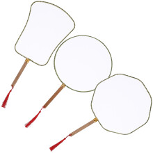 6Stk Kinder Blankfächer Zum Bemalen DIY Handgebundene Fächer