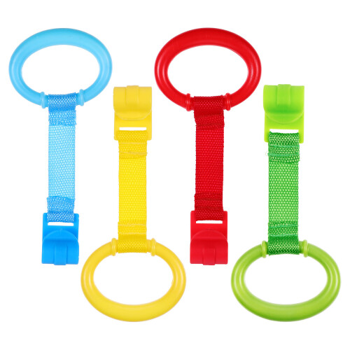 2Stk Babys Laufhilfe Pull Rings Mit Stabilem Clip Buntem Design