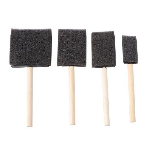 12Pièces Ensemble Éponges Carrées Manche Bois Outils Créatifs DIY