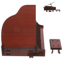 4Ensembles Puzzle Bois DIY Piano 3D Rouge Jeu Éducatif Enfants