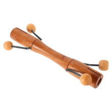 2Pcs Wood Spring Drum Instrument Khaki with Stick Kids Percussion Toy