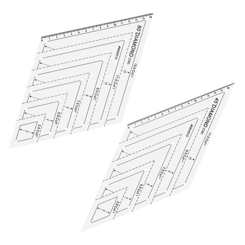 4Pcs Durable Plastic Sewing Rulers with Clear Numbers for Fabric Use