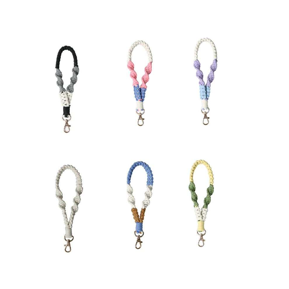 6Pcs Boho Macrame Phone Wrist Strap, Cell Phone Lanyard With Tether Tab, Keychain Wristlet Charm, Anti-Loss Phone Chain 4713947230169