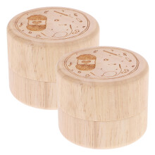 2Pièces Organiseurs Dents Bébé Bois Beige Coffrets Souvenirs Enfant