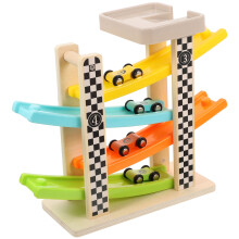 1Ensemble Jeu De Voitures En Bois Multi Couleurs Pour Enfants Amusants