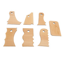 Conjunto de herramientas para dar forma al pie de la cerámica - 7 piezas, herramientas de modelado y recorte para arcilla en madera de haya