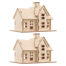 8Sets DIY Modell 3D Puzzle Bausatz Hellgelb Handwerk Deko
