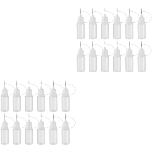 24Pcs White Plastic Needle Tip Applicator Bottles for Glue Dispensing 2