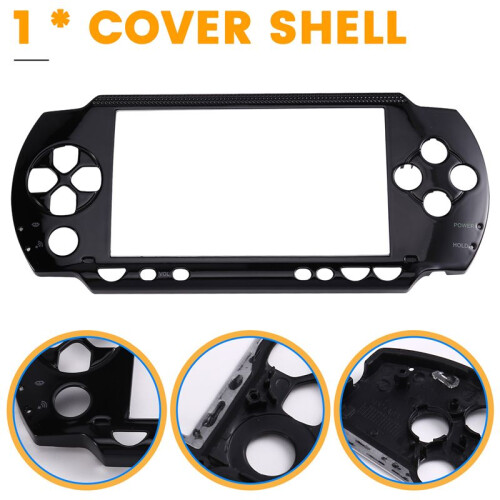For PSP1000 Cover Upper Shell Cover Game Console Upper Shell Housing Shell Front Faceplate Case Top Cover Black 2