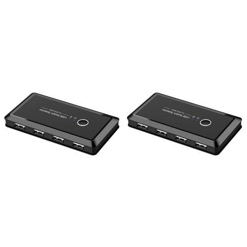 2St USB Switch Box Zwart 2 Computers 4 USB-Apparaten Printer 1