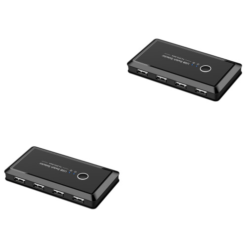 2St USB Switch Box Zwart 2 Computers 4 USB-Apparaten Printer 2