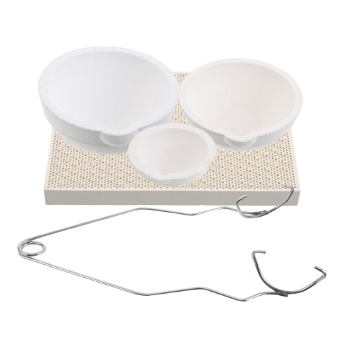 3Ensembles Creuset Compact En Quartz Pour Aluminium Métaux