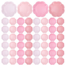 40Pcs Pink Paper Plates Gradient Design for Cake and Dessert