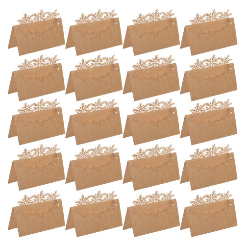 100Pièces -Places Rustiques Flocon Neige En Papier Kraft Marron