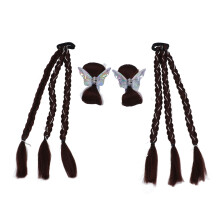 2 piezas de extensión de trenza de seda de alta temperatura marrón oscuro