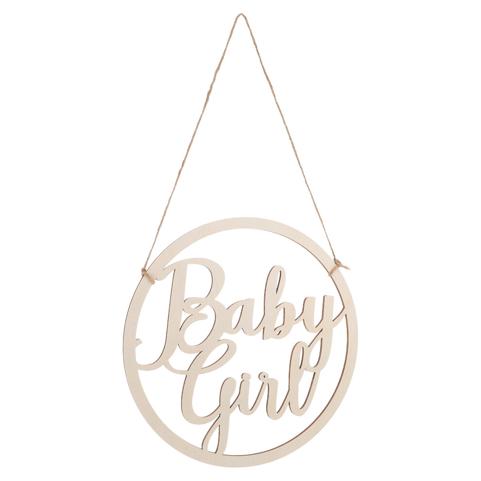 Vaguelly 4Pcs Baby Shower Wooden Letters Beige Girl Announcement Backdrop