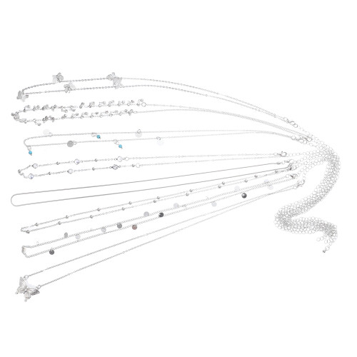 15Stk Silberne Boho Taille Kette Verstellbar Mit Quasten