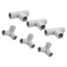 18Pcs Grey Pe Plastic Pipe Connectors for Playpens Fence Accessories
