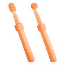 8Pcs Baby Toothbrush Set Soft Silicone Toddler Oral Brown