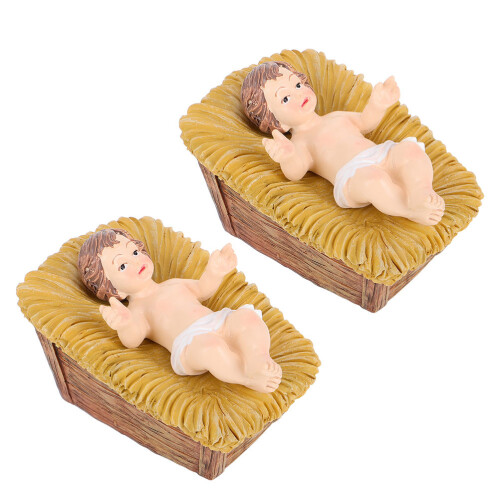 4Pièces Figurines Bébé Résine Multi Couleurs Pour Décor Noël