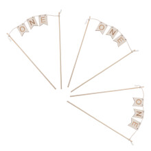6Pcs Wooden One Birthday Cake Topper Multi Color First Birthday Banner