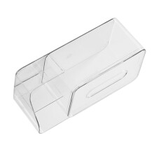 Caja de pañuelos blanca y translúcida con organizador lateral