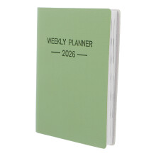 4Stk 2026 Tragbarer Kalender Grün PU Cover Dickes Büro