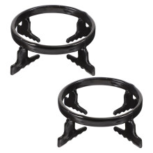 2Pièces Supports Robustes En Fer Noir Pour Poêle Wok Cuisinière À