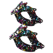 6Pcs Multi Color PVC Halloween Masks Sequin Masquerade Masks for Women
