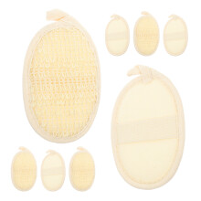 24Pcs Beige Loofah Exfoliating Body Scrubber Cotton Linen Bath Pads