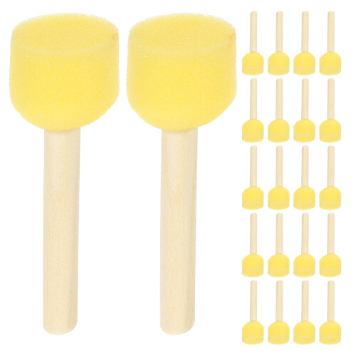 5Pièces Pinceaux Mousse Avec Manche Bois, , Tampons DIY