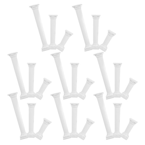 48Pcs White Plastic Tiered Cake Pillar Supports Roman Column Style