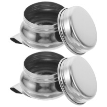 10Pcs Portable Stainless Steel Paint Brush Cups with Clip for Painting