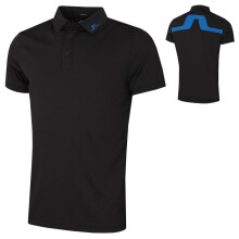 (S, Black) J.Lindeberg Mens KV Regular Fit 4-Way Stretch Golf Polo Shirt